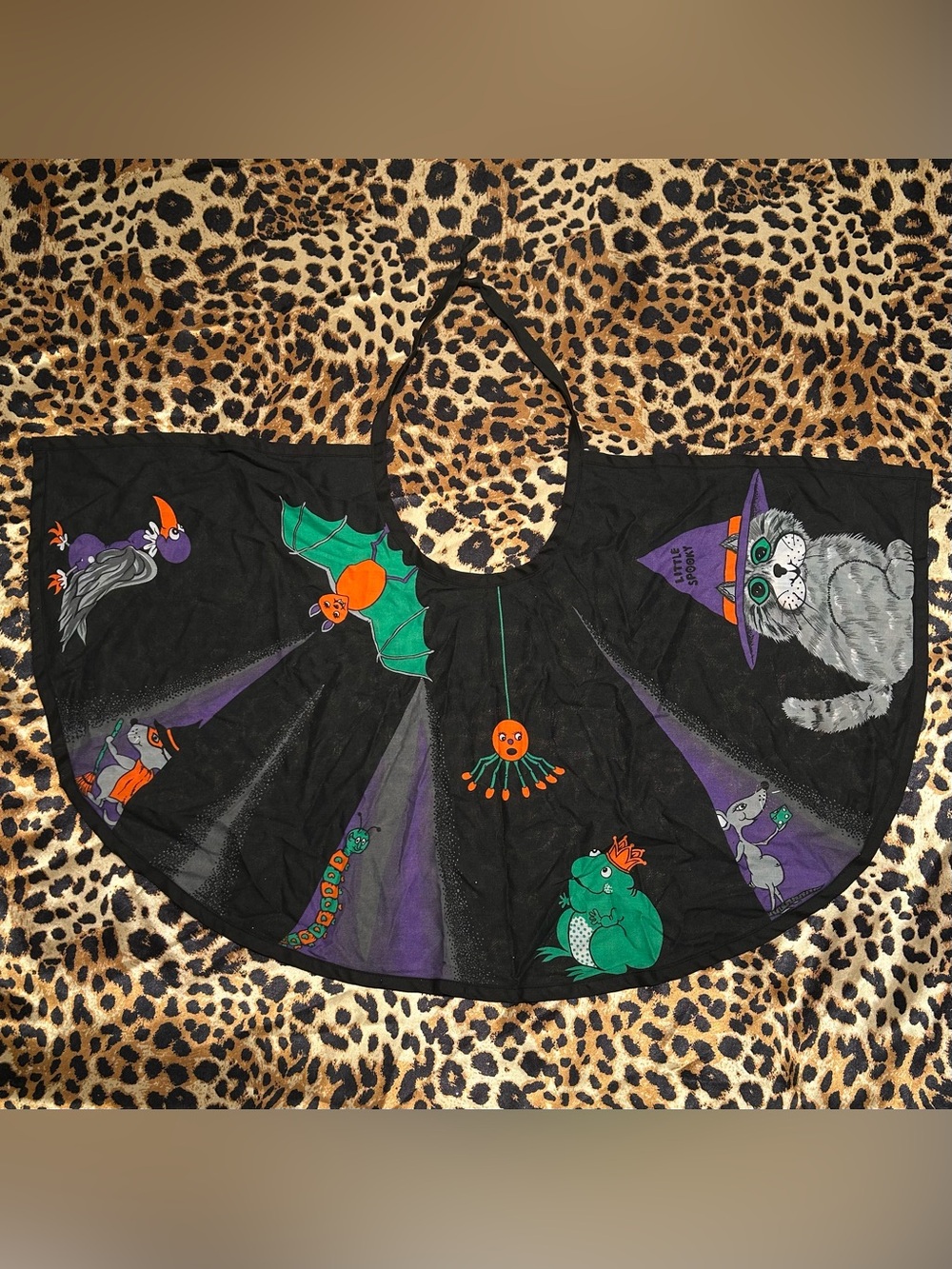 Vintage Halloween "Little Spooky" Black Capelet Mini Cape Costume